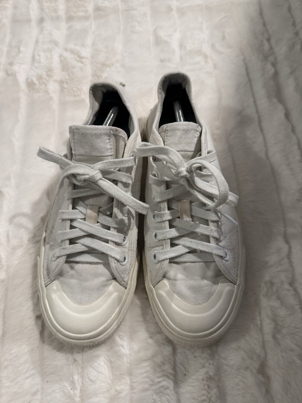 Adidas Nizza Men's Size 7.5 White Canvas Low Top Casual Sneakers Gum Sole